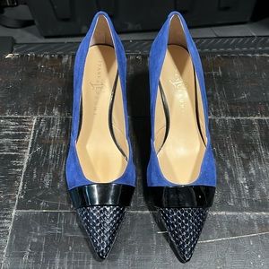 New Ivanka Trump Blue Suede Heels